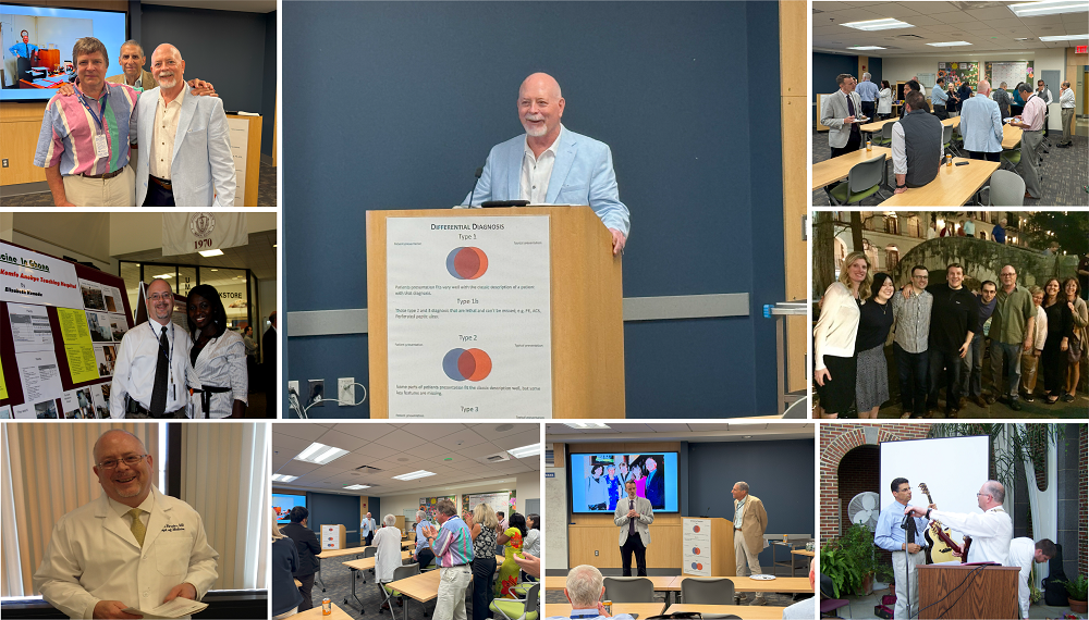 Collage of images of Dr. Forster throughout his years at UMass