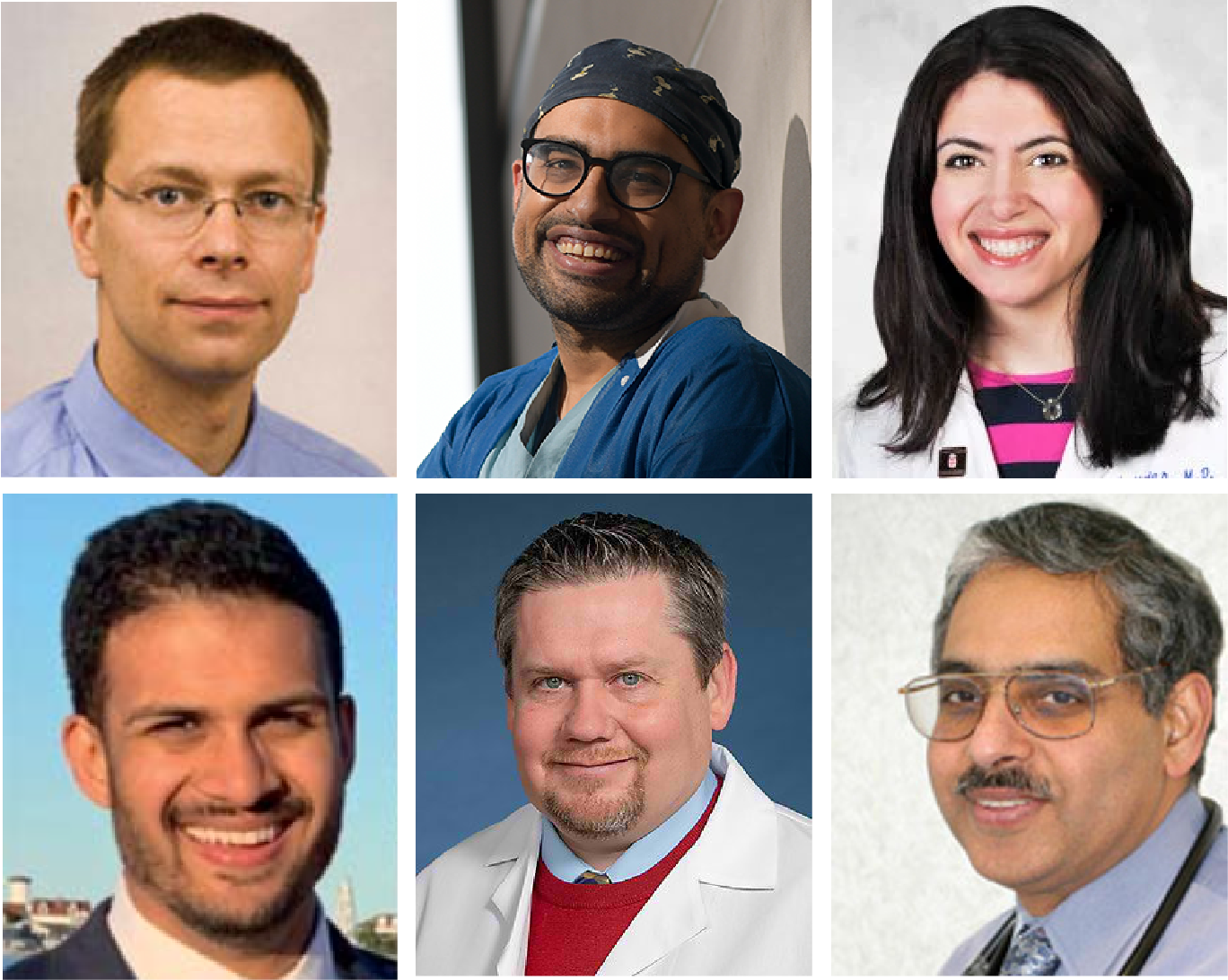 Top Row: Drs. Zivny, Marya, and Hyder  Bottom Row: Drs. Rau, Marshall, and Mehta