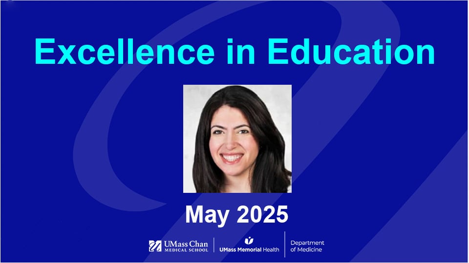  Excellence in Education, May 2025, image of Sarah Hyder, MD, MBA