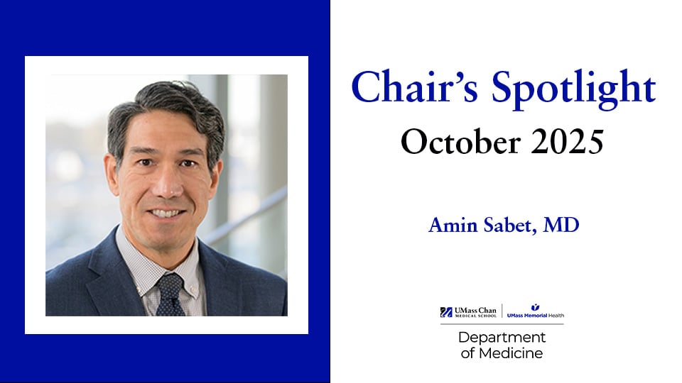 Chair's Spotlight, October 2025, Amin Sabet, MD