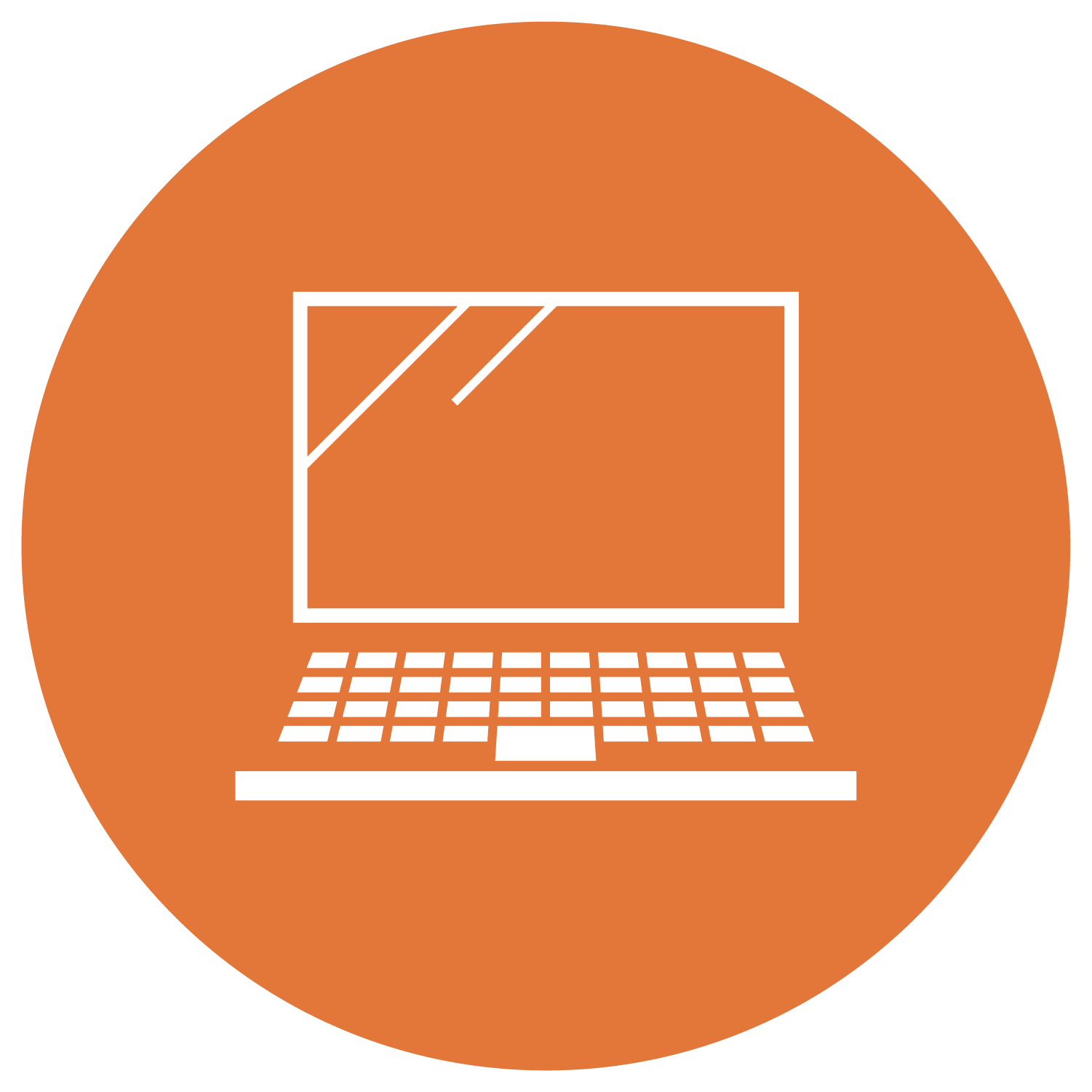 Orange circle computer icon