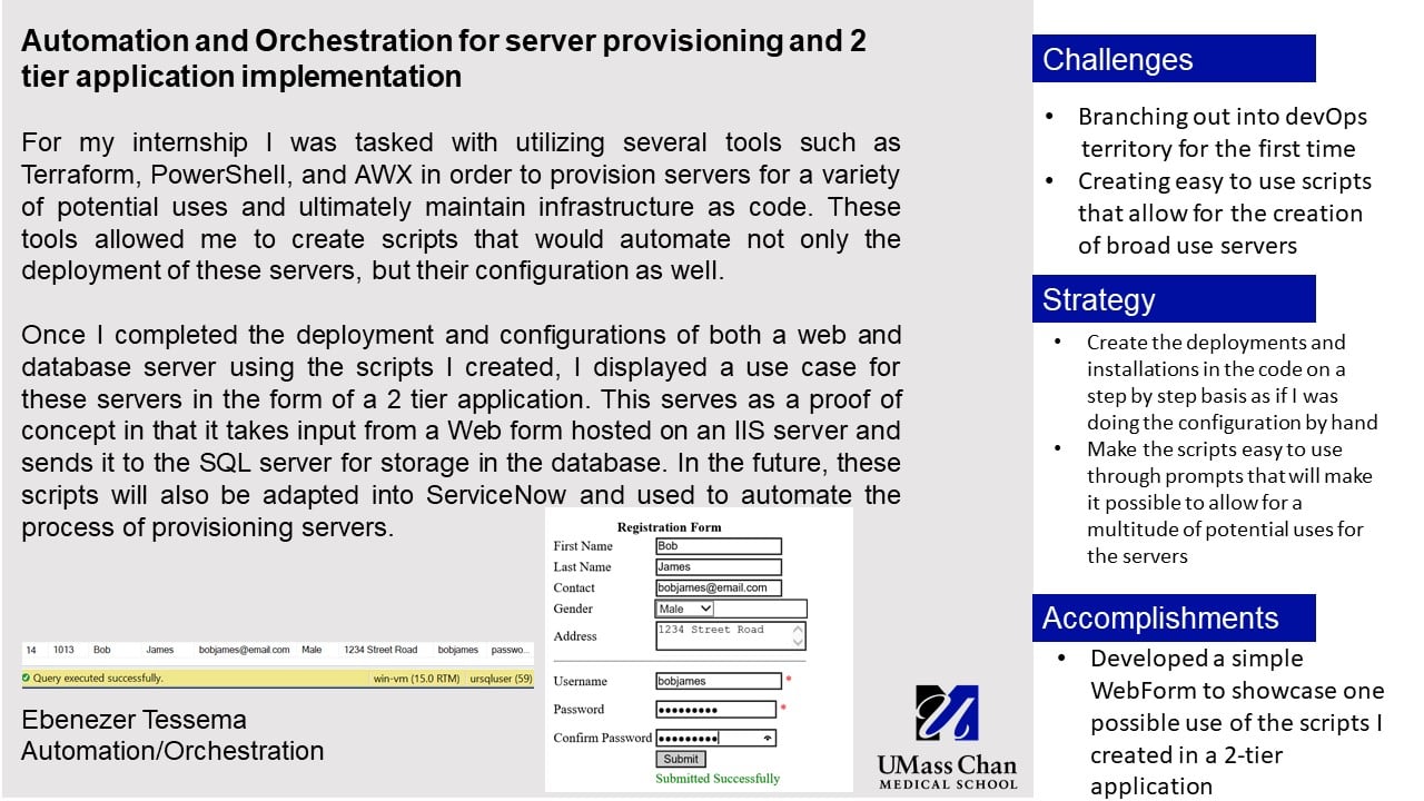 Ebenezer Tessema Intern project
