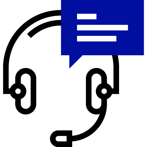 headphones with talk bubble