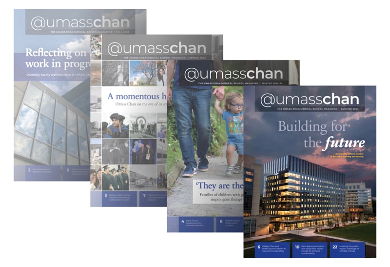 four @umasschan magazine covers stacked over each other