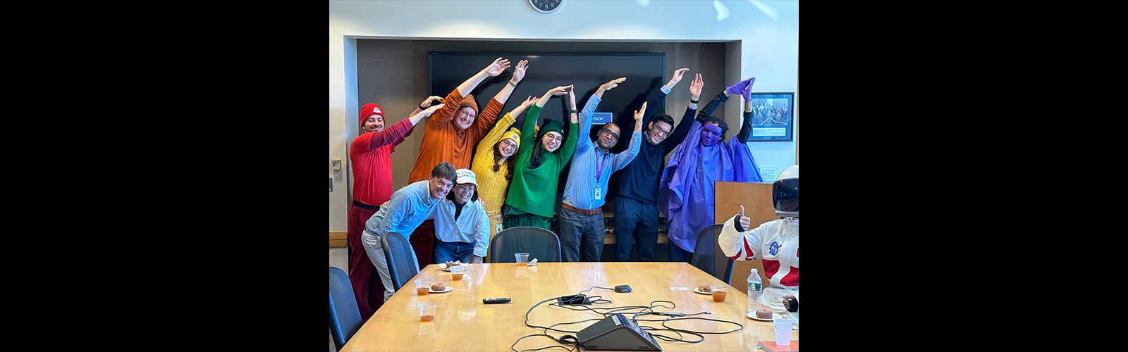 lab members dressed in Halloween costume 