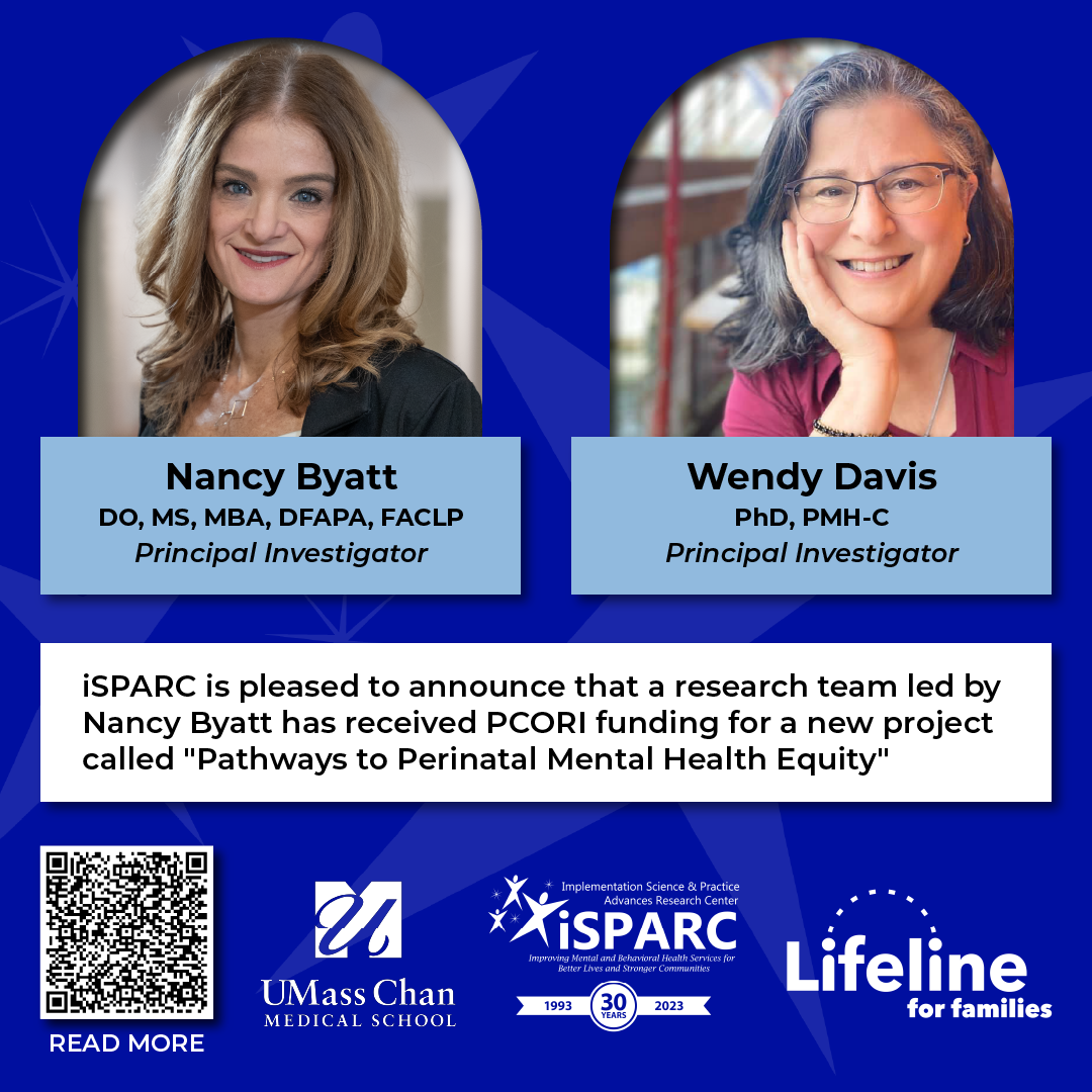 headshot of Byatt and Davis with QR code