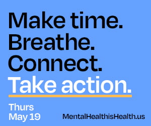 blue graphic that says make time. breathe. connect. take action