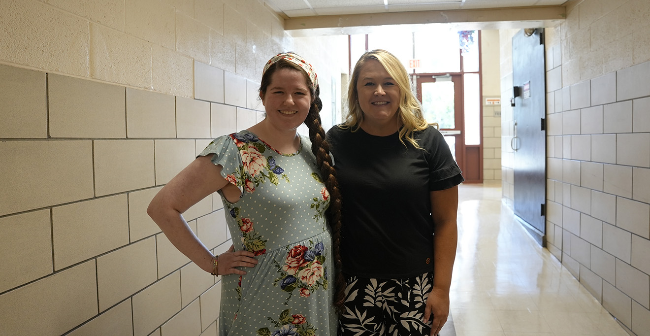 Teachers Julia Simoneau (left) and Melissa Arisco (right) received mini-grants to support projects in their classrooms at Union Hill elementary school